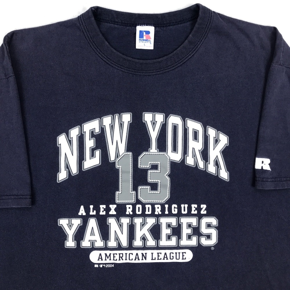 vintage 2004 NEW YORK YANKEES ALEX RODRIGUEZ #13 T-Shirt LARGE mlb baseball